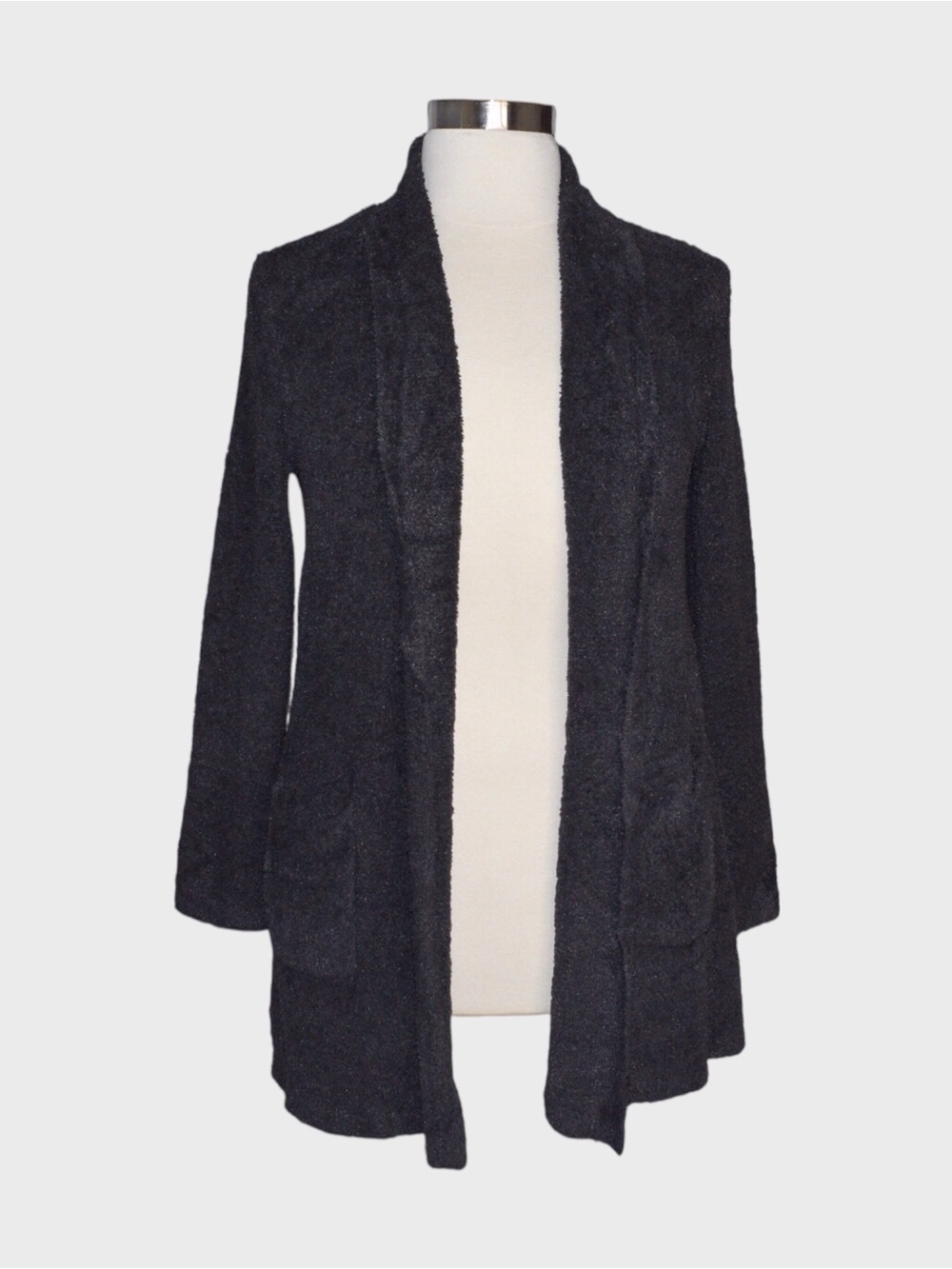 Staring Above Boucle Knit Open Front Long Cardigan